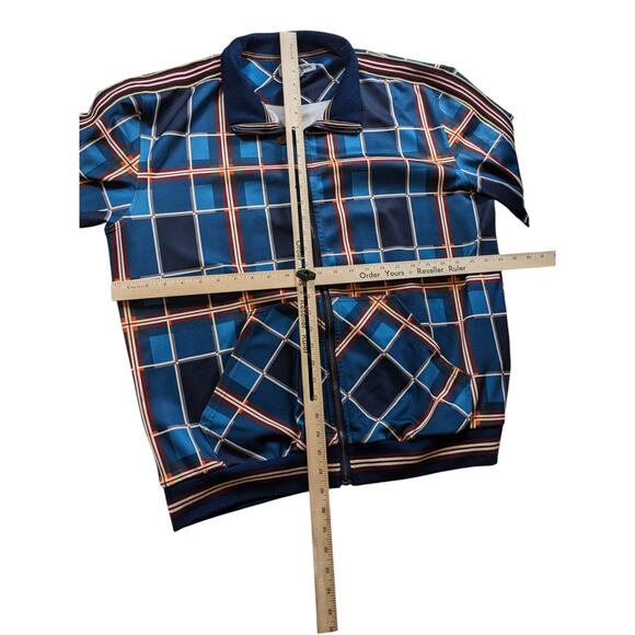 Stacy Adams Jacket Men XXL Blue Plaid Lightweight Track Full Zip Streetwear Bold - Picture 15 of 16